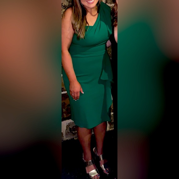 Emerald Semi-Formal One Shoulder Dress - Picture 1 of 3